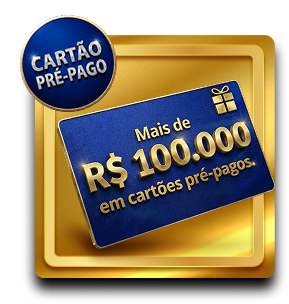 Cartão pré-pago com mais de R$ 100.000 em prêmios